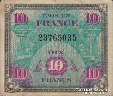 10 French francs 1944 France military military 3.