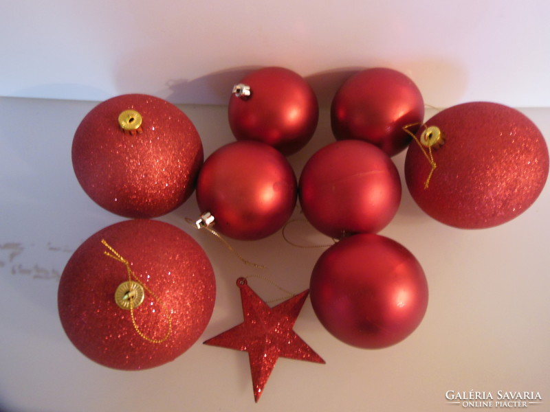 Christmas tree decorations - 9 pcs - 10 - 9 - 7 cm - plastic - German - perfect