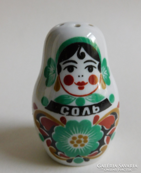 Matrjoska szovjet porcelán sószóró