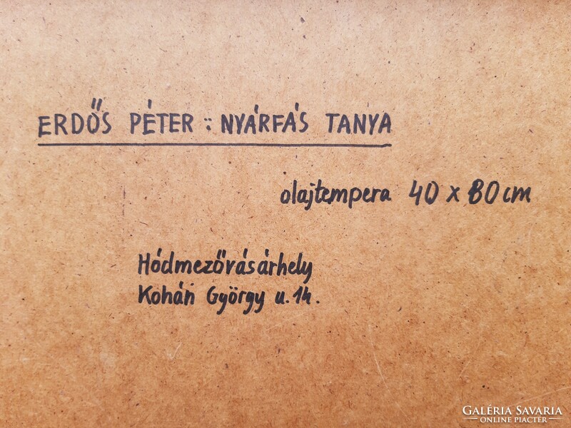 Erdős Péter (1938-) Nyárfás Tanya,Képcsarnokos Festmény