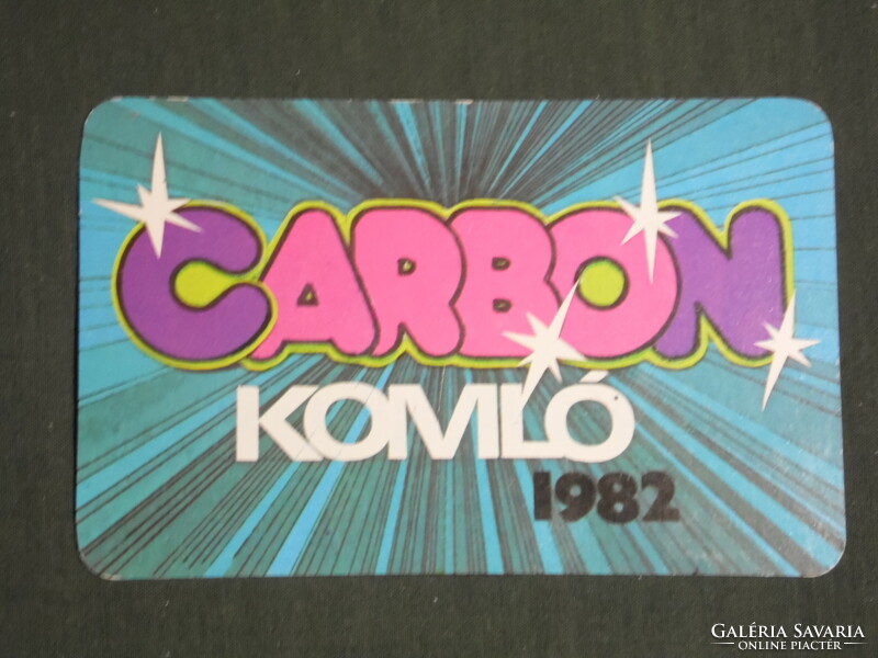 Kártyanaptár, Carbon ruházat,divat vállalat, Komló,grafikai rajzos, 1982 ,   (2)