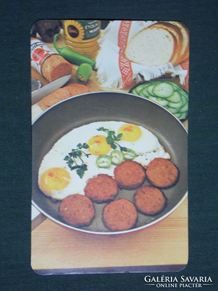 Kártyanaptár, Élelmiszer vállalatok Füszért, fasírozott, 1982 ,   (2)