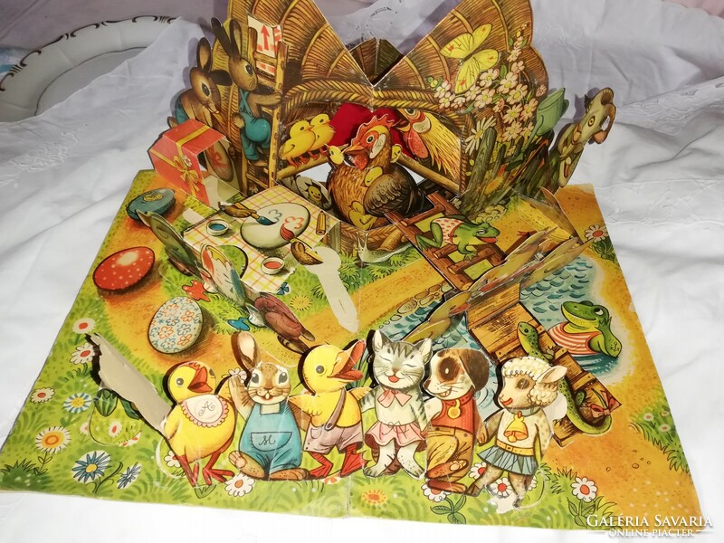 Vojtech kubasta extremely rare Easter on the farm 3d spatial storybook 1961