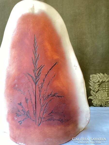 Ceramic floor vase from Semerek with a plant print, 42 cm.