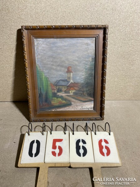 Balog with sign, Nagybánya painter, oil, wood, 30 x 40 cm