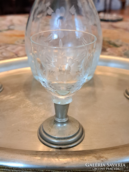 3 polished short drinking glasses with alpaca bottoms