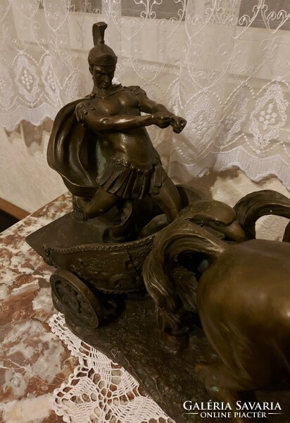 Antique bronze huge equestrian statue! Roman warrior!