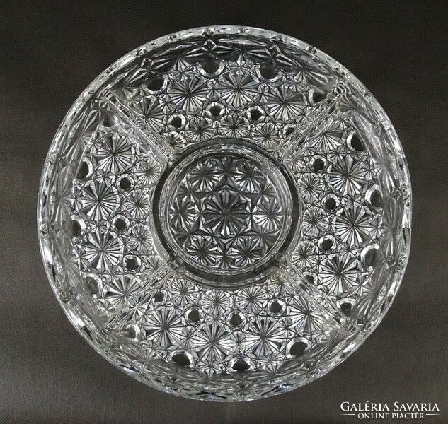 1P898 Hibátlan osztott üveg asztalközép kínáló tál üveg tál 25 cm