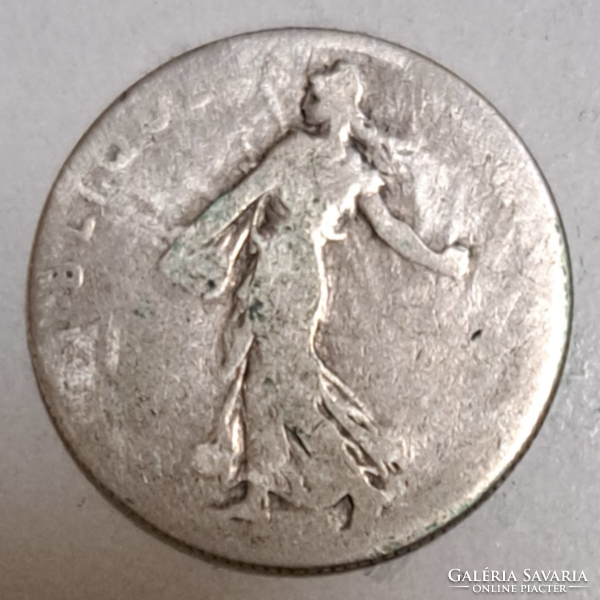 1899. ezüst Franciaország 50 Centimes pénz érme (a/6)