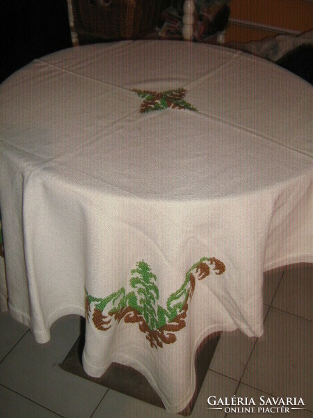 Wonderful hand embroidered woven tablecloth
