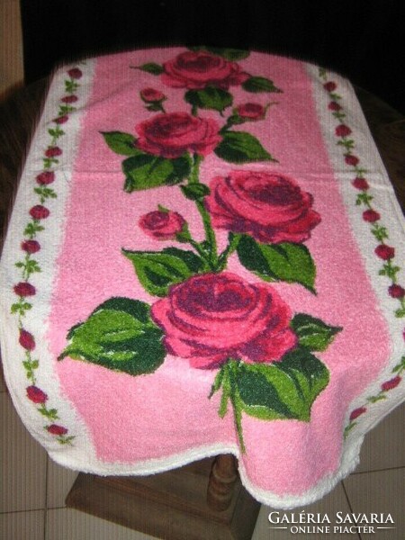 Beautiful vintage rosy towel