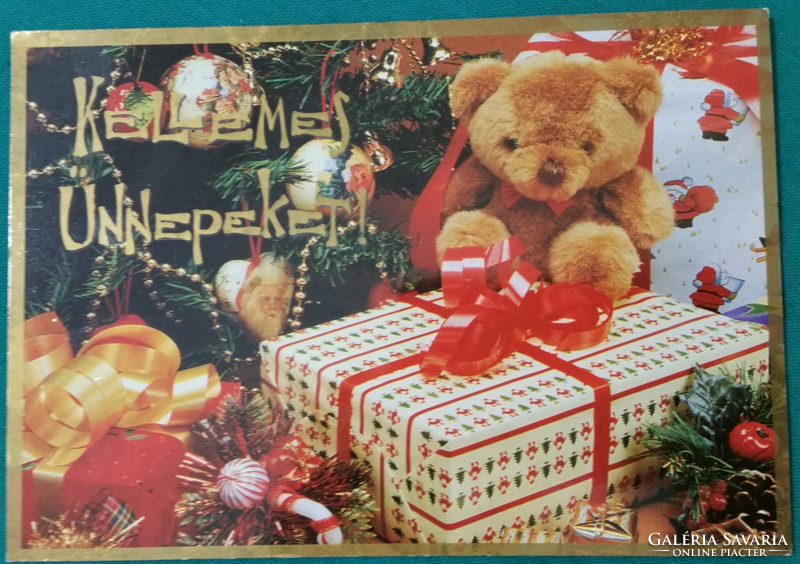 Modern karácsonyi macis postatiszta képeslap