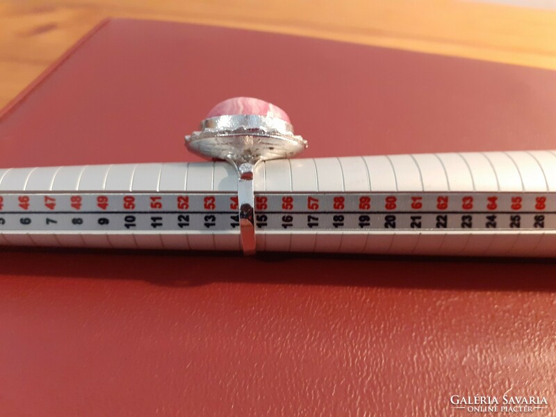 Ezüst gyűrű 10,27 gramm, rodokrozit kővel