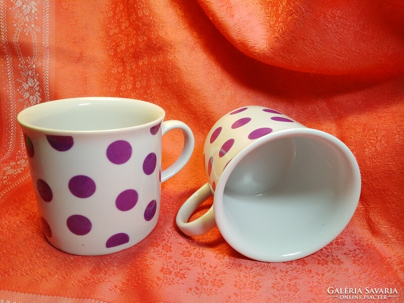 Purple polka dot porcelain cup, mug