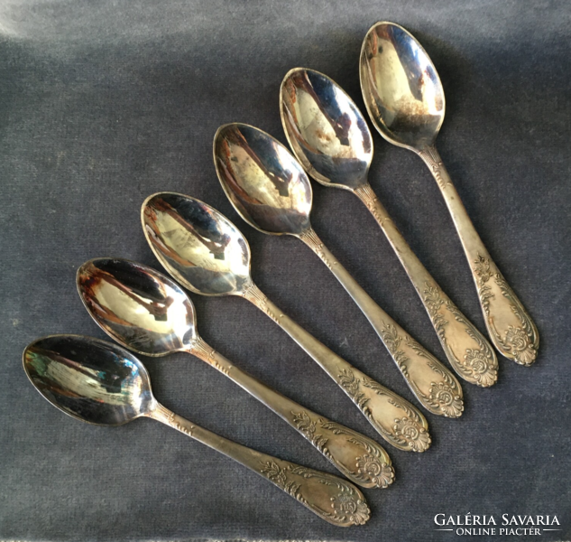 Set of 6 silver-plated teaspoons