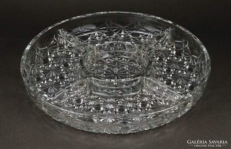 1P898 Hibátlan osztott üveg asztalközép kínáló tál üveg tál 25 cm