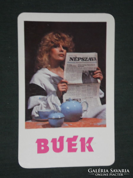 Kártyanaptár, Népszava napilap,újság,magazin,erotikus női modell, 1982 ,   (2)