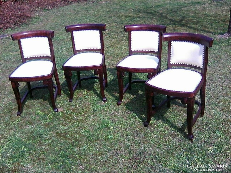4 Thonet vienna pancota chairs, very rare, with Argentinian cowhide - 1905
