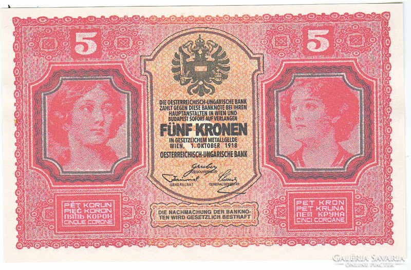 Ausztria 5 korona 1918 REPLIKA