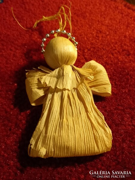 Old Christmas tree ornament straw angel