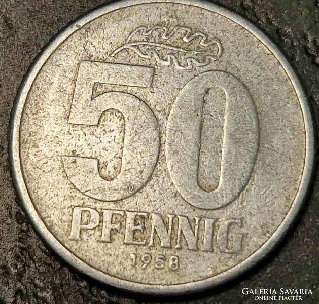 50 pfennig, NDK, 1958