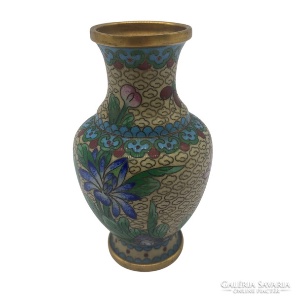 Chinese small enamel vase cherry blossom 11 cm m00662