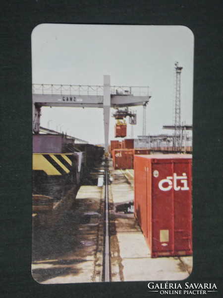 Card calendar, máv railway, transport, container station, loading dock, 1982, (2)