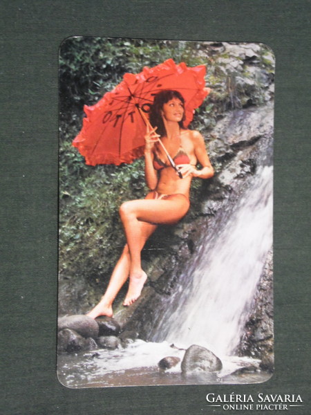 Kártyanaptár, Totó Lottó szerencsejáték, erotikus női modell, 1984 ,   (2)