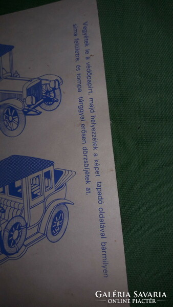 Retro 1970s postcard size sticker sheet oldtimer car rub satirist as shown in pictures