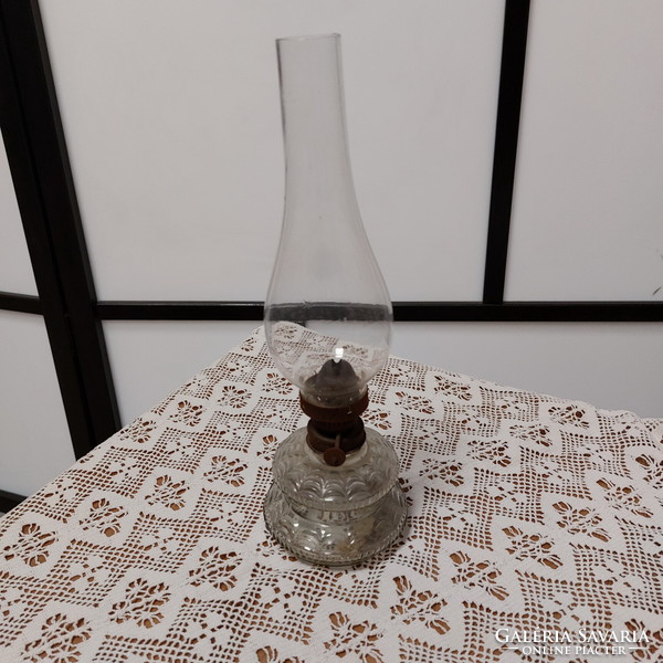 Kerosene lamp, wall lamp, peasant lamp with glass, glass cylinder