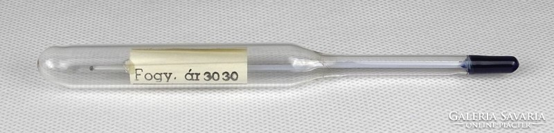 1P910 Régi LABOR fújt üveg hőmérő papír tokjában