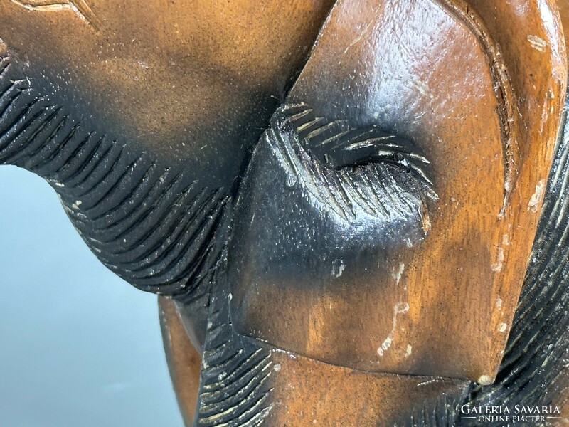 Large wooden elephant statue
