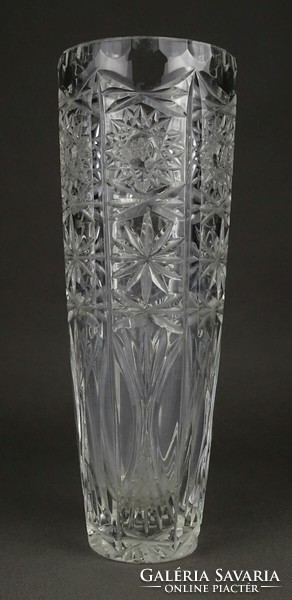 1P613 polished glass crystal vase 24.5 Cm