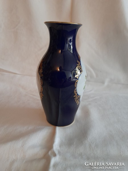 Lindner kueps Bavarian cobalt porcelain vase