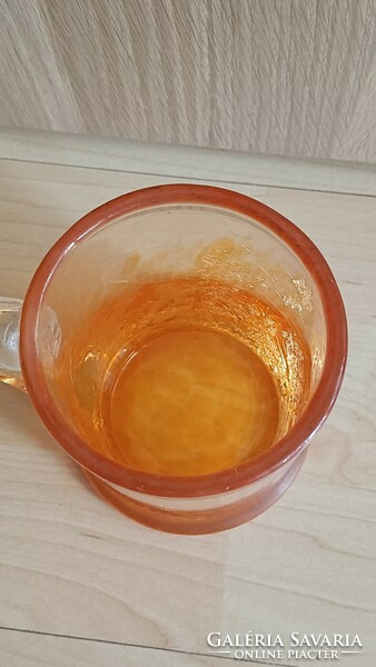 Retro veil glass jug in orange color