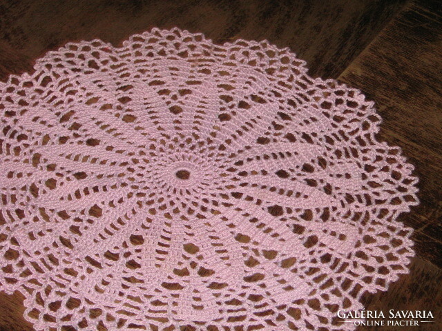 Charming hand-crocheted lilac tablecloth