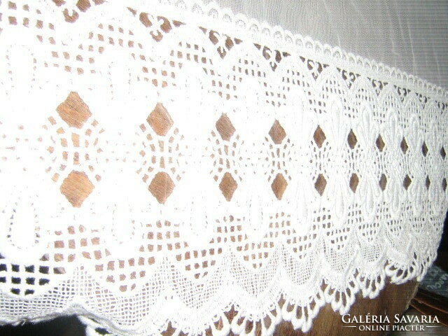 Beautiful vintage white wide lace curtain