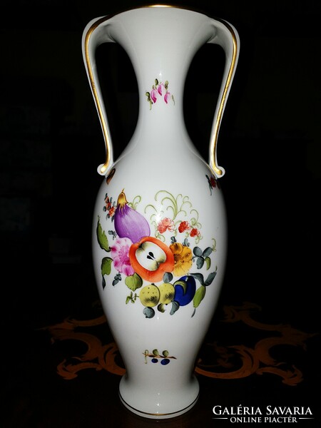 Large Herend fruit pattern vase 33cm