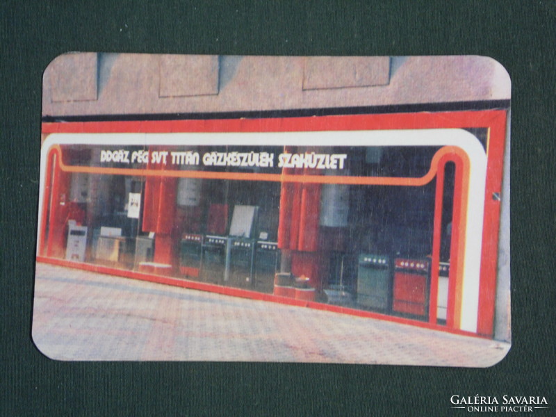 Card calendar, titanium lawn mower specialist shop, Pécs, 1986, (2)
