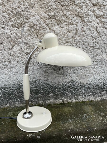 Krém & Króm Bauhaus asztali lámpa Christian Dell Koranda Austria 30-as ill. 50-es évek