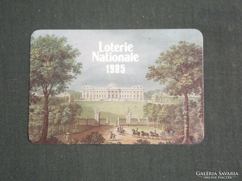 Card calendar, Belgium, toto lottery game, castle, 1985, (2)