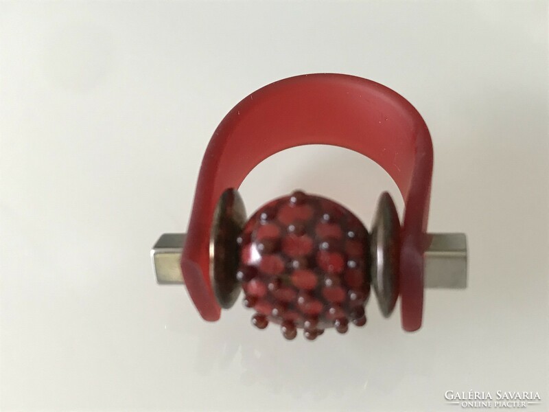 Modern gyűrű, kézműves darab, 20 mm belső átmérő
