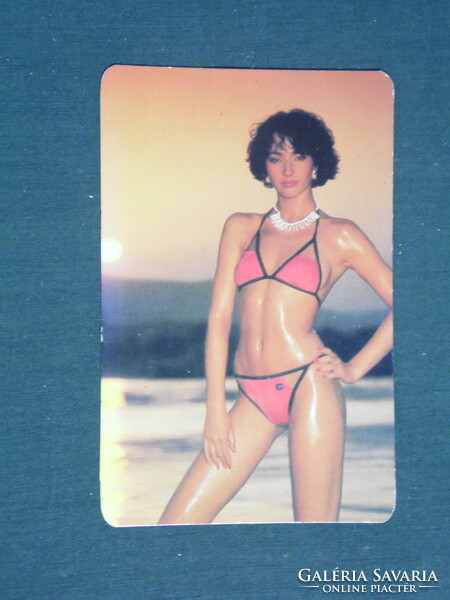 Card calendar, center store, erotic female model, 1985, (2)