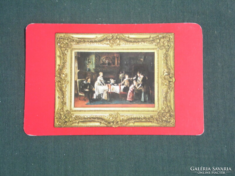 Card calendar, Pécs domus department store, furniture, interior design, painting, 1985, (2)