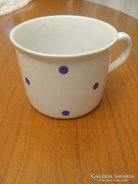 Zsolnay blue polka dot mug