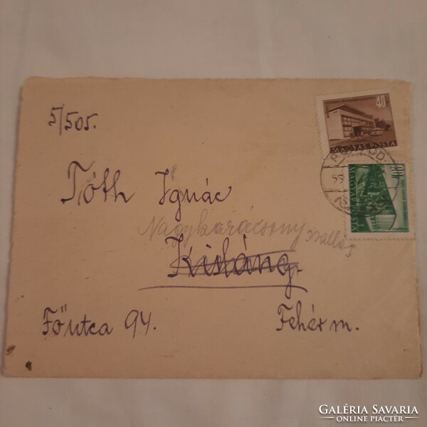 HIvatalos irat kézbesítő "boríték" 1953. év, több postabélyegzővel