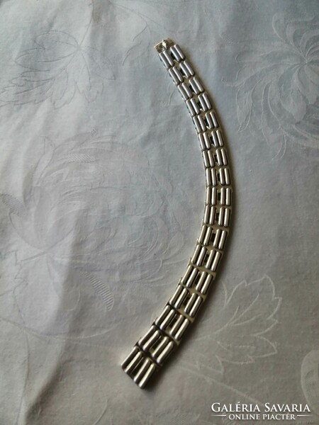 Marked silver 19.5 cm long 15 mm wide bracelet