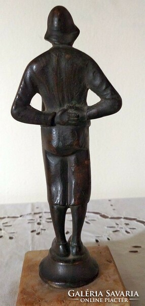 Dutch man - small bronze statue on a marble base