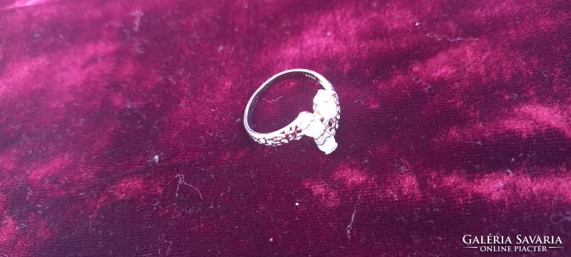 Eladó ezüst barokk mintás opál köves gyűrű