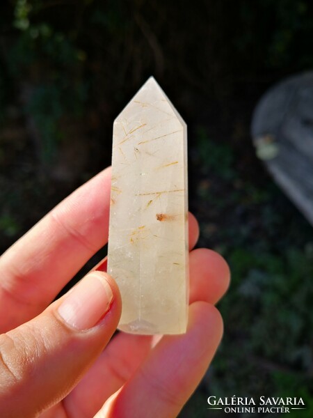 Beautiful rutile quartz crystal, mineral